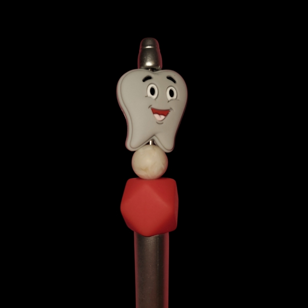 B2G1F Grey Tooth "Dentist Themed" Beaded Pen, New